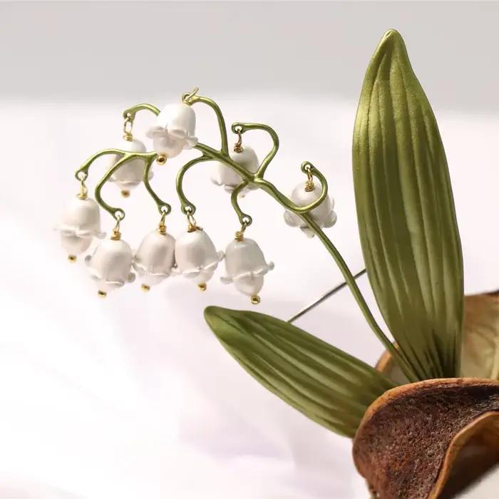 Broche de Corsage de Fleur de Muguet pour Femme, Accessoires de Mariage, Bijoux de Demoiselle d'Honn