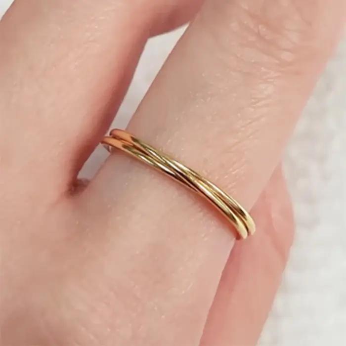 Bague en or 14K bague infinité résistante au ternissement élégante pour femmes occasions spéciales alliance de mariage hypoallergénique