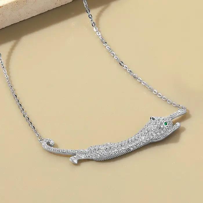 Collier Léopard en Argent Sterling 925 Brcorporelle pour Femme