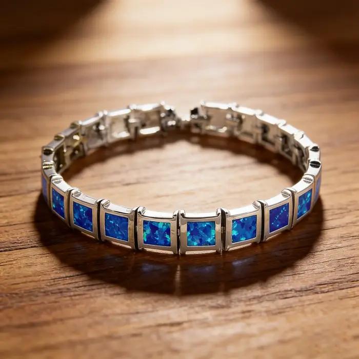 Bracelet opale carré céleste