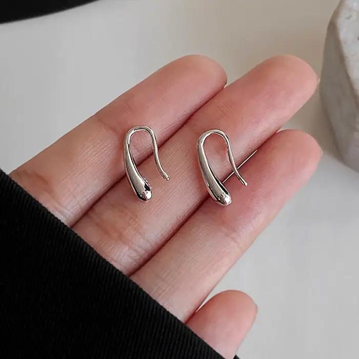 Boucles d'oreilles en argent Sterling 925 en forme de goutte d'eau pour femmes, bijoux rétro de temp