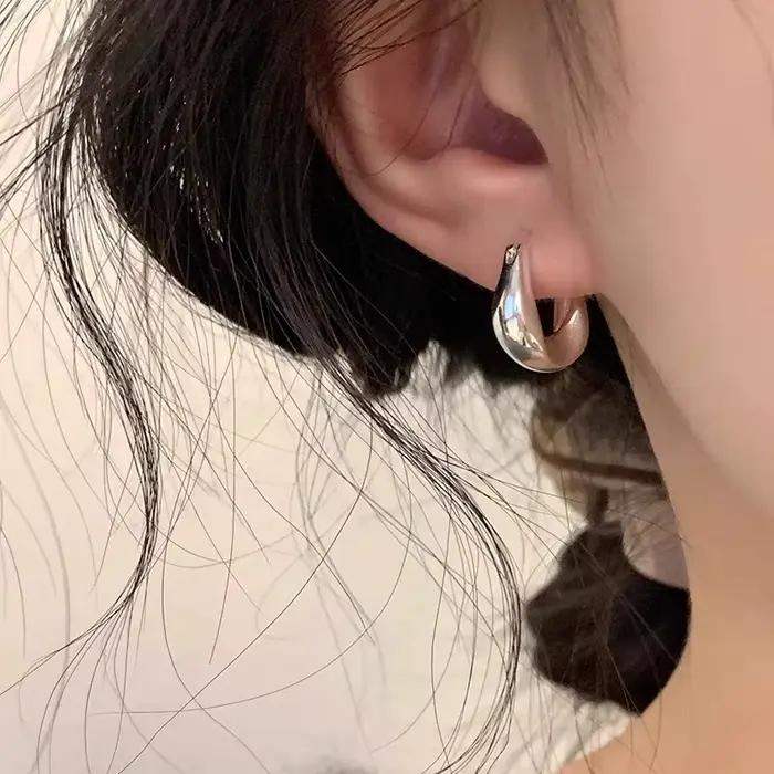 Boucles d'oreilles vintage en argent Sterling 925 pour femmes et filles cercle rond goutte d'eau bijoux de fête à la mode cadeaux occasions spéciales