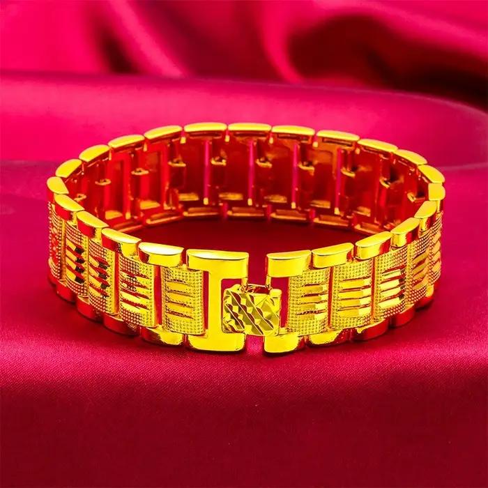 Bracelet populaire en or véritable 24 carats 9999