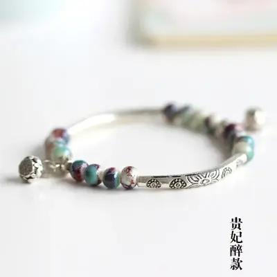 Bracelets élastiques en perles de céramique pour femmes