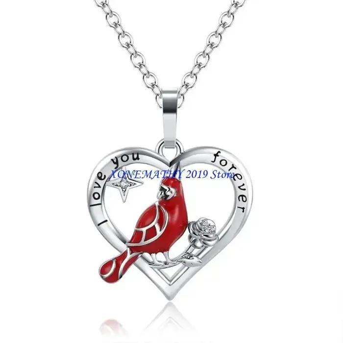 Collier en pierre semi-précieuse en forme d'oiseau rouge pour femmes, cadeau pour les occasions spéciales et quotidienne