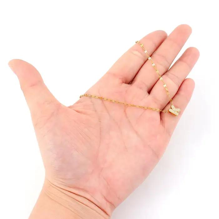 Collier avec initiale mignonne pour femmes et hommes, plaqué or, serti de zircon, collier à lettres en forme de bulle, bijoux d'anniversaire