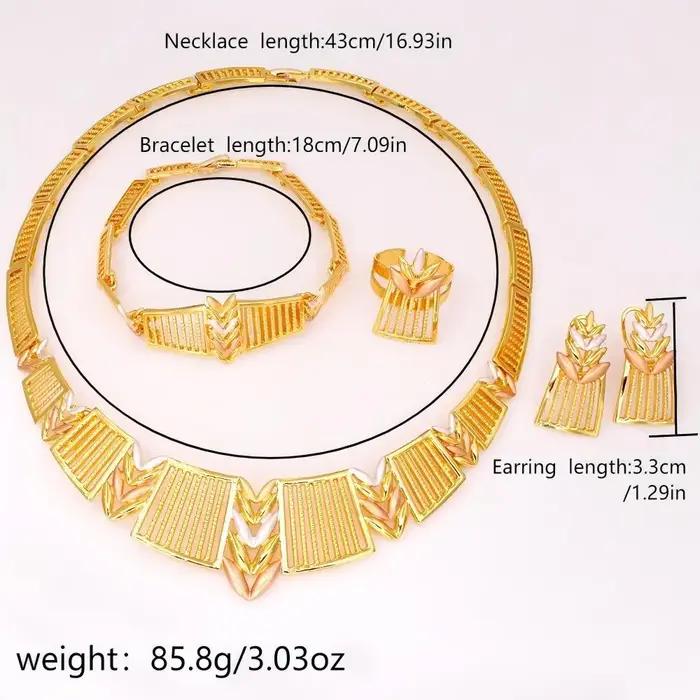GZJPEI Dubai grand ensemble de bijoux mode déclaration cadeaux de mariage conception collier ras du cou boucles d'oreilles Bracelet bague 2025 nouveau