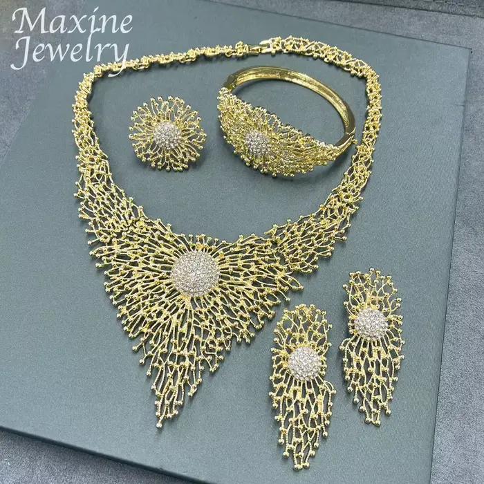 Ensemble de bijoux plaqué or 18 carats pour femme