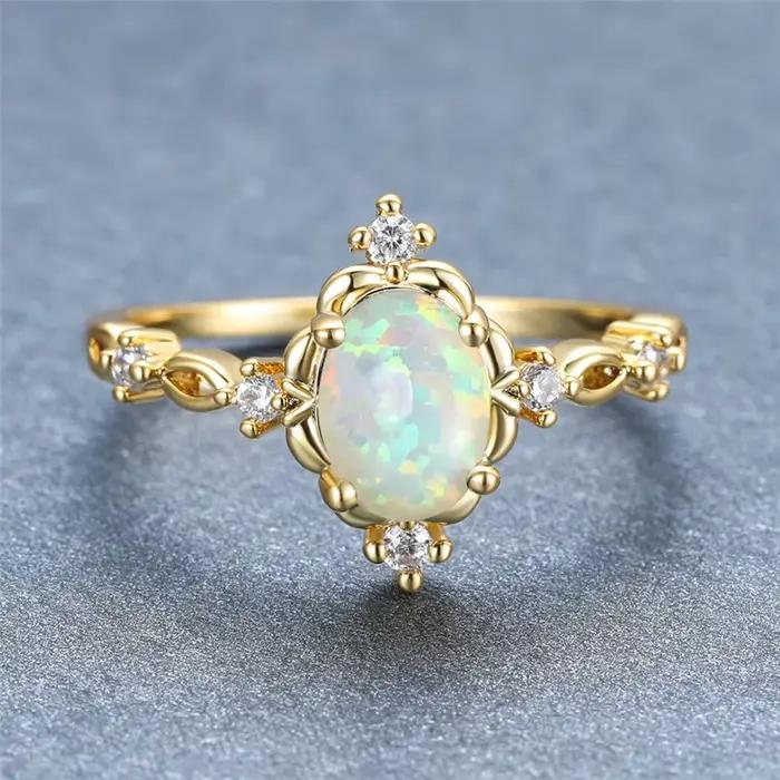 Bague de mariage à breloques couleur or argent