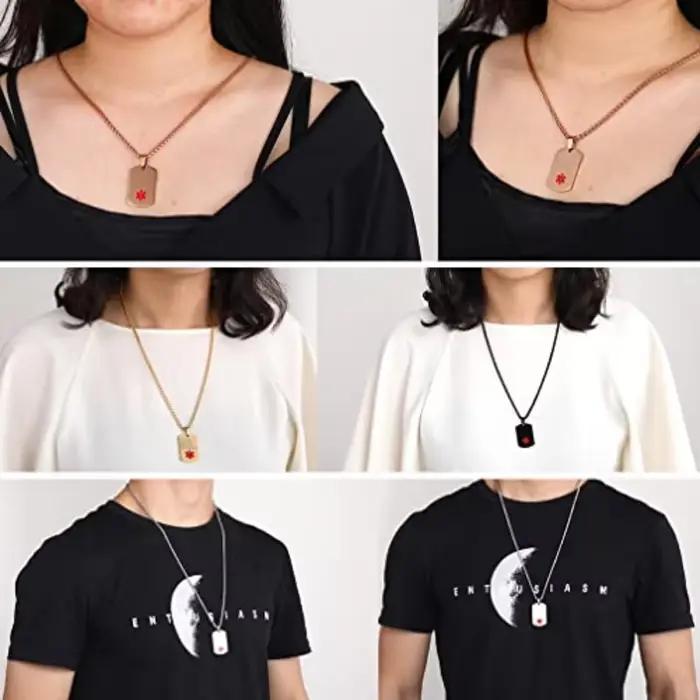 Collier d'Alerte Médicale Personnalisé en Acier Inoxydable pour Hommes et Femmes Occasions Spéciales Bijoux d'Identification Médicale Élégants