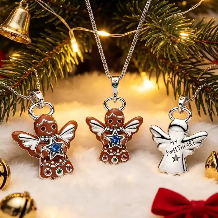 Pendentif Ange en pain d'épices original en argent sterling 925, perles pour bracelets, breloques po