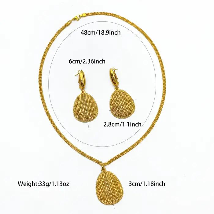 Nigeria indien 24K couleur or collier boucles d'oreilles ensemble de bijoux pour les femmes africain dubaï mariée fête de mariage bijoux en gros