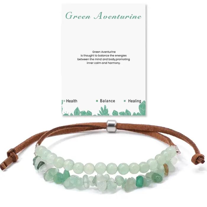 Bracelet de perles en Aventurine verte irrégulière