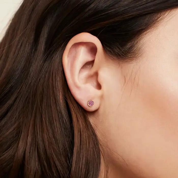 EManco Nouvelles Boucles d'Oreilles Perforées Pierre de Naissance en Zirconium, Bijoux en Acier Inoxydable, Cadeau d'Anniversaire