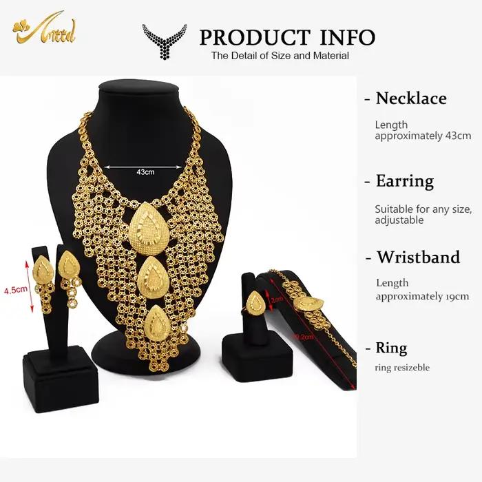 ANIID-Ensemble de bijoux traditionnels éthiopiens pour femmes, patients Habesha, Dubaï, document en or 24 carats, mariage nigwin