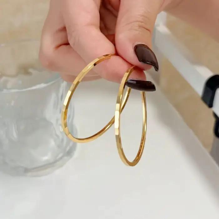 Boucles d'oreilles créoles en argent 925 élégantes pour femmes style classique mariage anniversaire cadeau