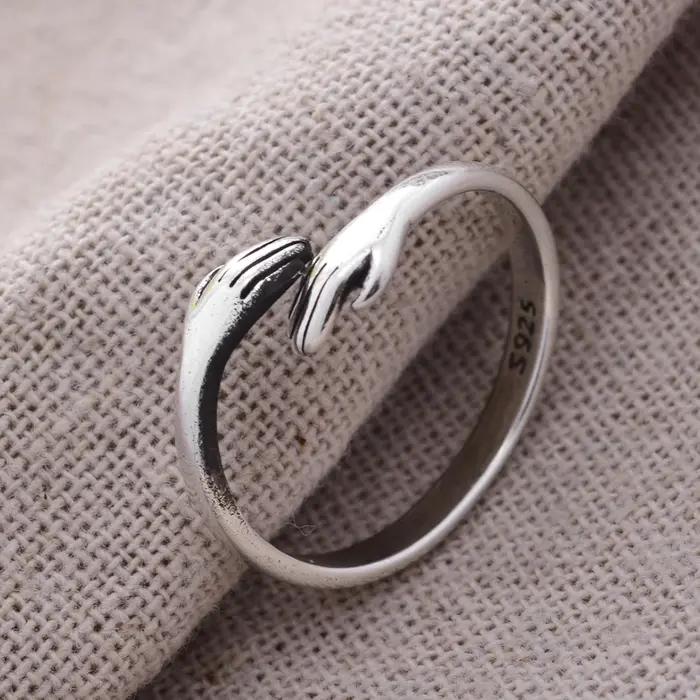 Bague en argent thaïlandais aux ailes élégantes pour femmes occasions spéciales cadeau anniversaire noël bureau carrière