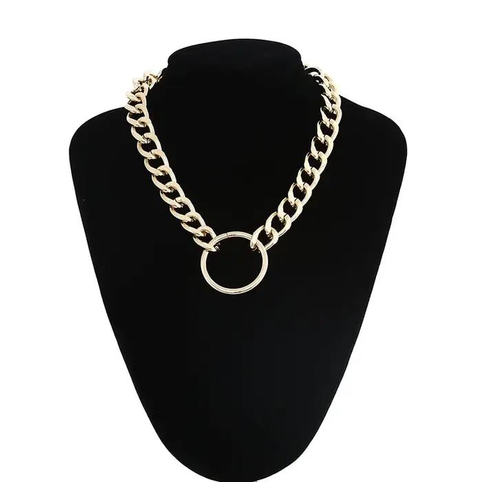 Collier chaîne massif pour femmes, chaînes épaisses sur le cou, bijoux pour hommes, ras du cou, acce