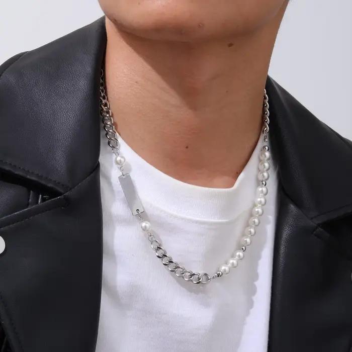 Collier à maillons gourmette Hip Hop pour hommes et garçons, collier perlé classique 216.239., cadeau de bijoux de haute qualité