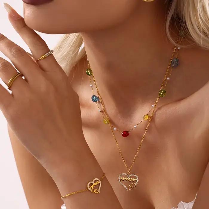 Amaiyllis-Ensemble collier et bracelet de clavicule en or 18 carats