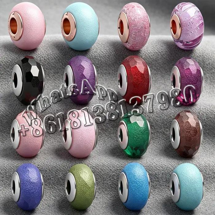 Le nouveau ensemble de bijoux en perles de verre en argent 925 avec bracelet original est un cadeau