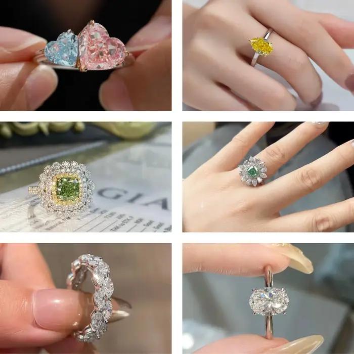 Bijoux personnalisés en diamant de laboratoire Annie : Bague, collier et boucles d'oreilles personnalisées avec gravure de nom