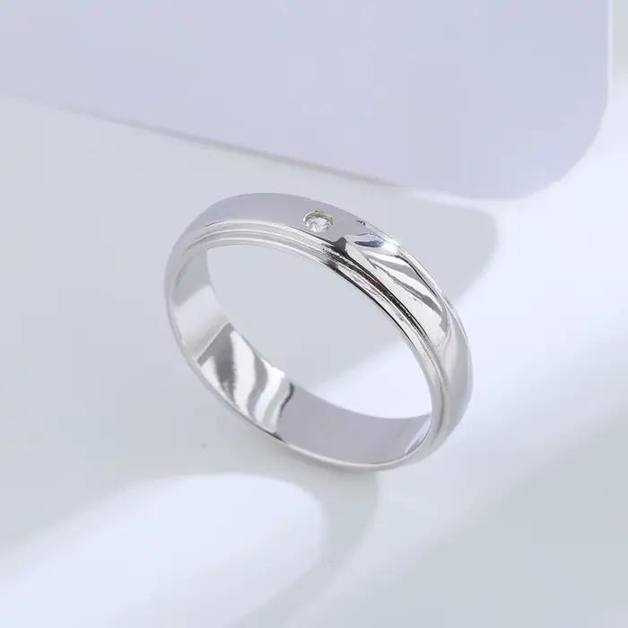 Buyee 925 bague de couple en argent Sterling blanc Zircon