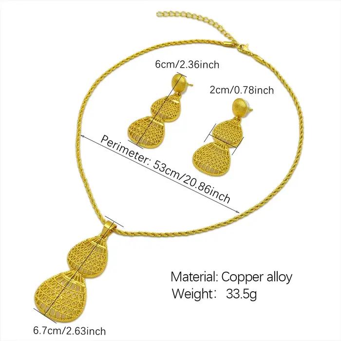 Ensemble de bijoux éthiopiens ANIID goutte d'eau en or pour femmes occasions spéciales mariage érythrée