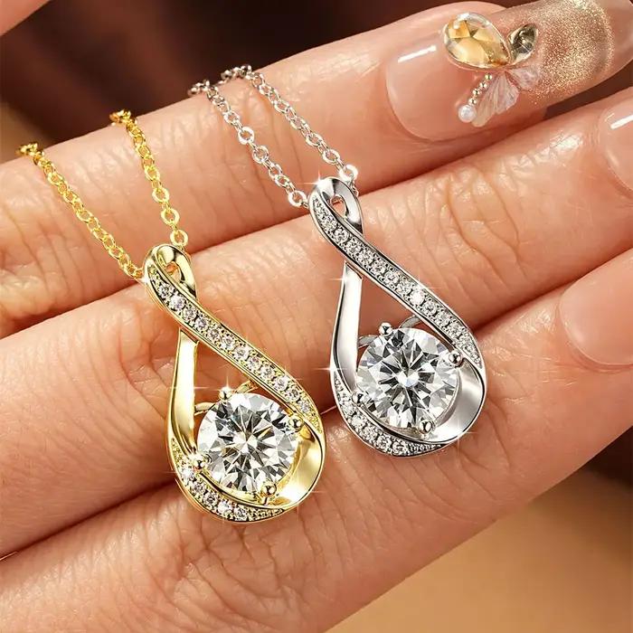 Collier en moissanite à coupe ronde Lnngy 8MM 2.0CT