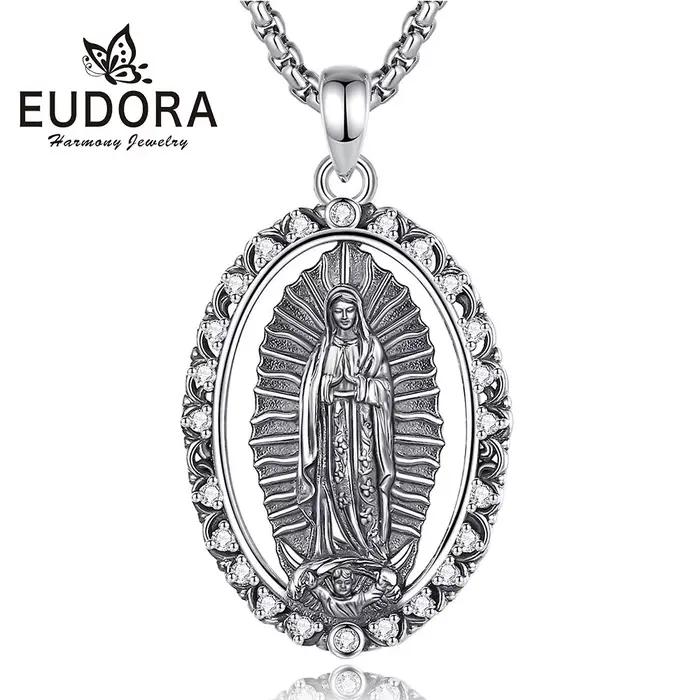 Collier Eudora Vierge Marie en cuivre plaqué argent