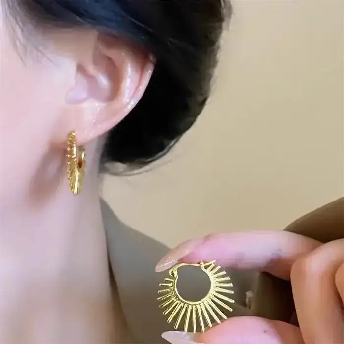 Boucles d'oreilles créoles Sexy en forme de soleil pour femmes