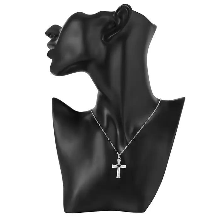 Collier en argent Sterling 925 avec pendentif croix en cristal blanc pour femmes et hommes occasions spéciales bohèmes