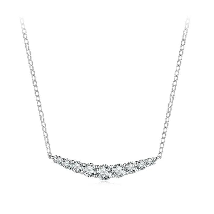 BAMOER-Collier en Molleton de Moissanite, Rond, Brcorporelle, Coupe, Laboratoire, Diamant, Plaqué Or