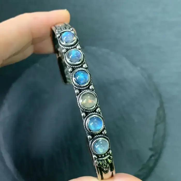Bracelet en pierre de lune naturelle pour femme et homme