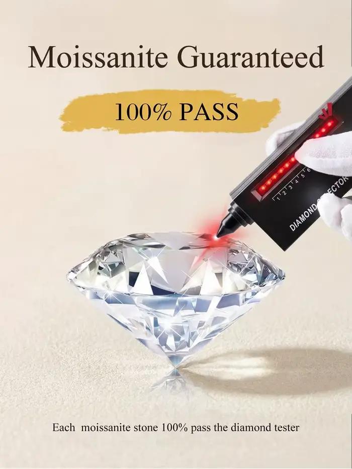 Bague ronde à double couche en diamant Moissanite véritable pour femmes