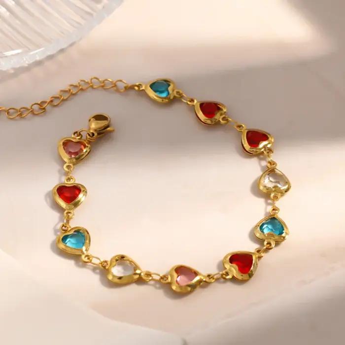 Bracelet de cheville en forme de cœur pour femme