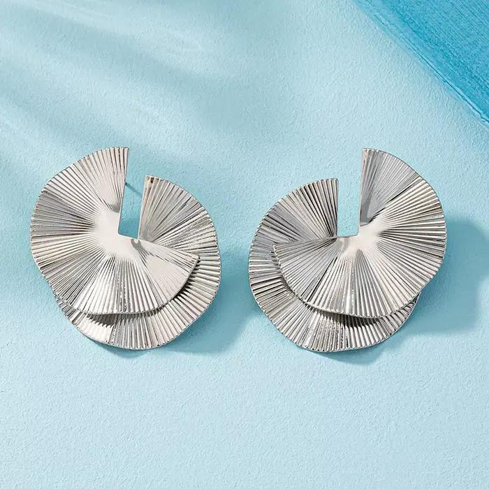 Boucles d'oreilles vintage bohème pour femmes, grandes, irrégulières, géométriques, en métal doré, pendantes, bijoux exagérés, 2024