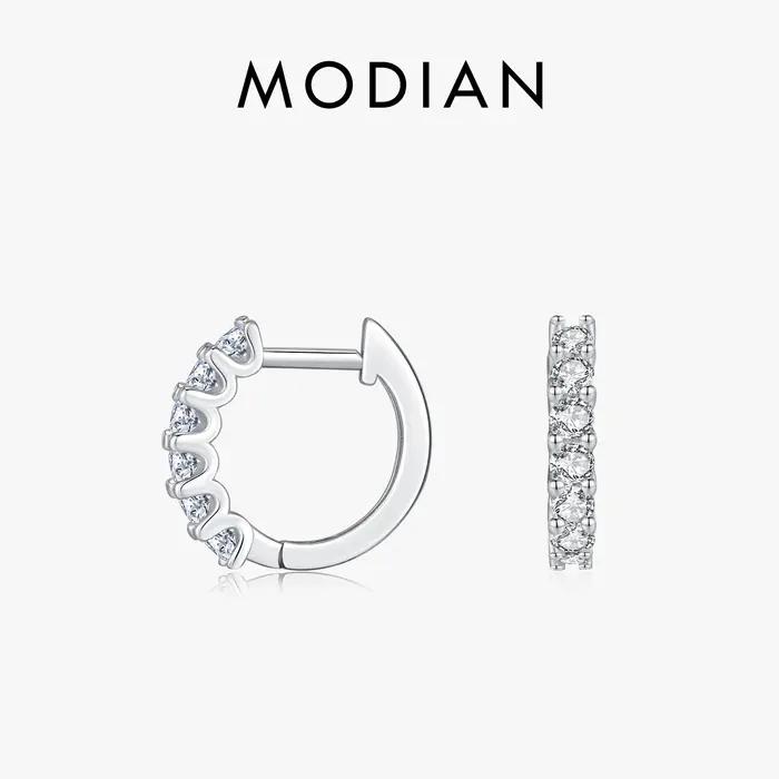 Boucles d'oreilles créoles en argent sterling 925 serties de Moissonite pour femmes occasions spéciales mariage élégantes à offrir