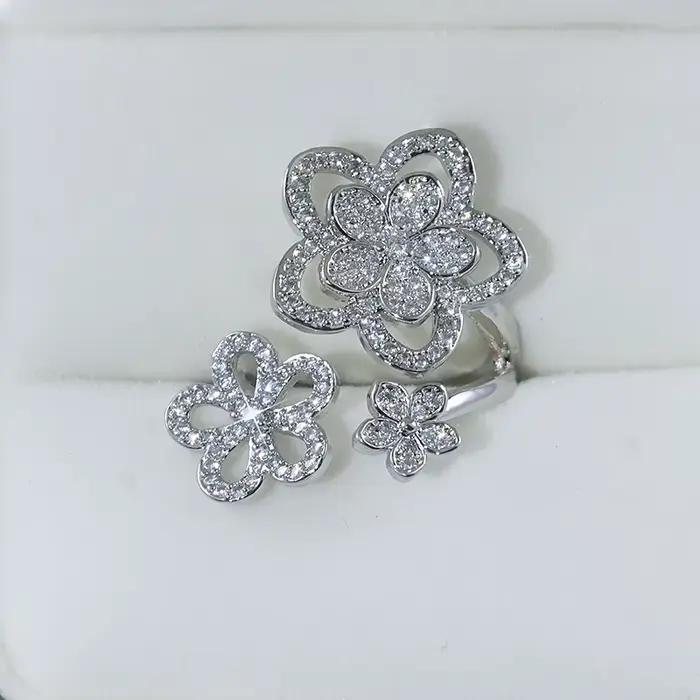 Bague de Fiançailles Créative à Trois Fleurs pour Femme, Haute Qualité, Rotterdam, Kly, Zfolds, Rêve
