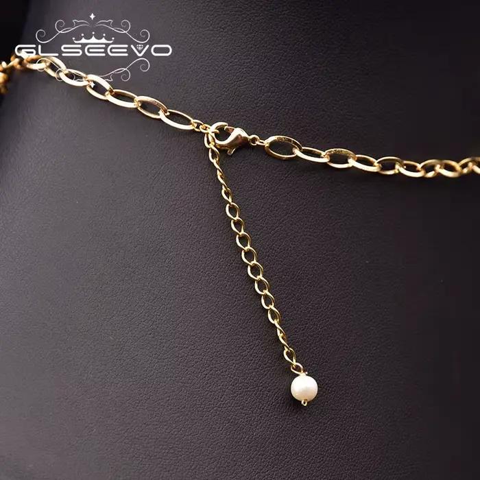 GLSEEVO-Collier de perles baroques d'eau douce naturelles pour femme, perle noire faite à la main, bijoux de mariage, cadeau de fête, GN029pipeline