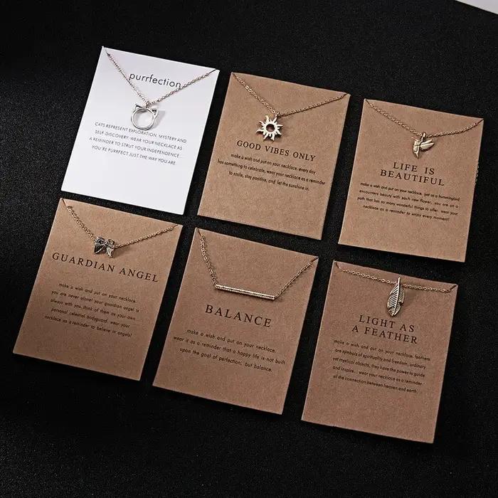 Colliers avec pendentif ailes d'ange céleste en alliage couleur argent et or pour femmes et filles