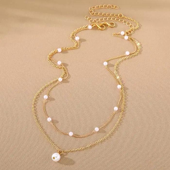 Nouveau Collier Ras-du-Cou Doré Tendance 2026 avec Perles pour Femme et Fille