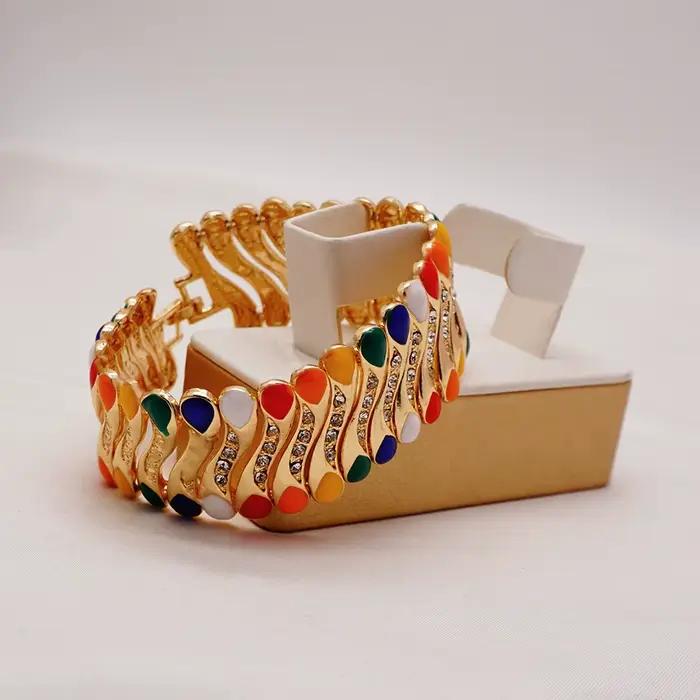 Ensemble de bijoux fins en perles africaines pour femmes, collier, bracelet, boucles d'oreilles, bague, cadeaux de mariage, patients de Dubaï, 2023