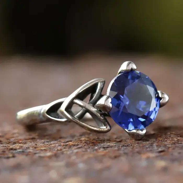 Bague Viking Valknut à nœud celtique en acier inoxydable 316L, pour adolescente, bague en pierre précieuse pour femmes, nouvelle collection 2024