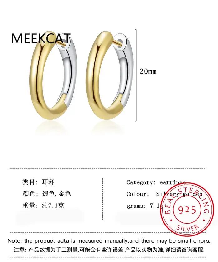 Boucles d'oreilles créoles rondes en argent regardé 925 pour femmes