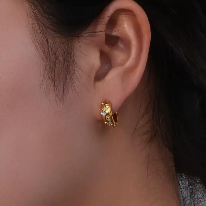 E.B.belle-Boucles d'Oreilles Colorées en Acier Inoxydable pour Femme