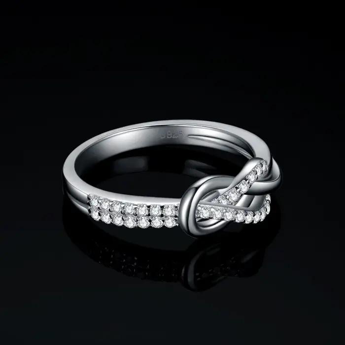 JewelryPalace nouveauté infini amour noeud pierre précieuse 925 en argent Sterling bague de déclaration pour femme mode classique bijoux fins