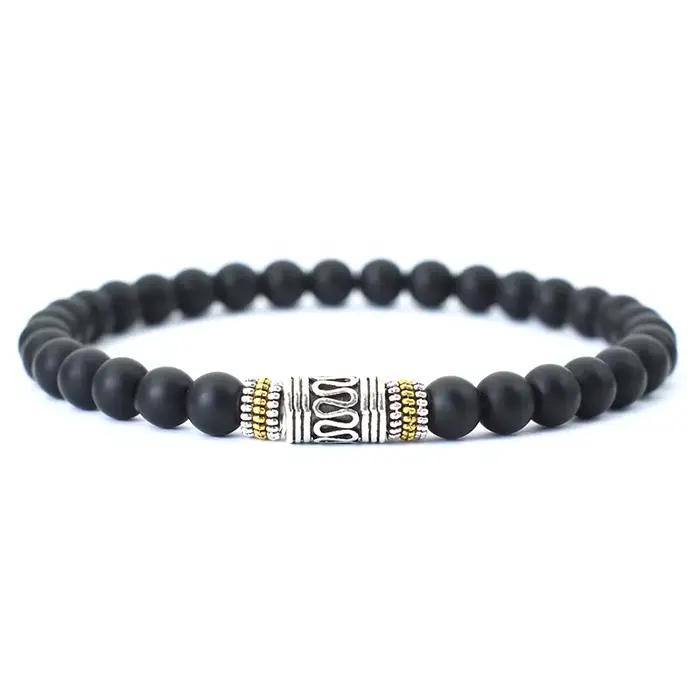 Bracelet en Pierre Naturelle de Style Simple, Unisexe, Sanskrit, Yoga, Méditation, Perlé, Invite, Po
