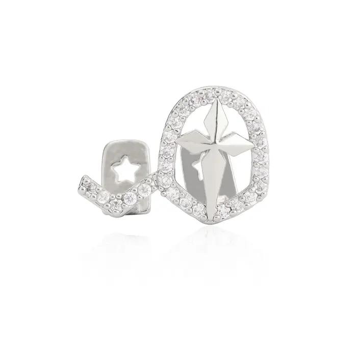 RACHELZ Y2K Punk Vintage Zircon creux croix dents Grillz Hip Hop CZ pierre dent casquettes pour femmes hommes Couple bijoux cadeau