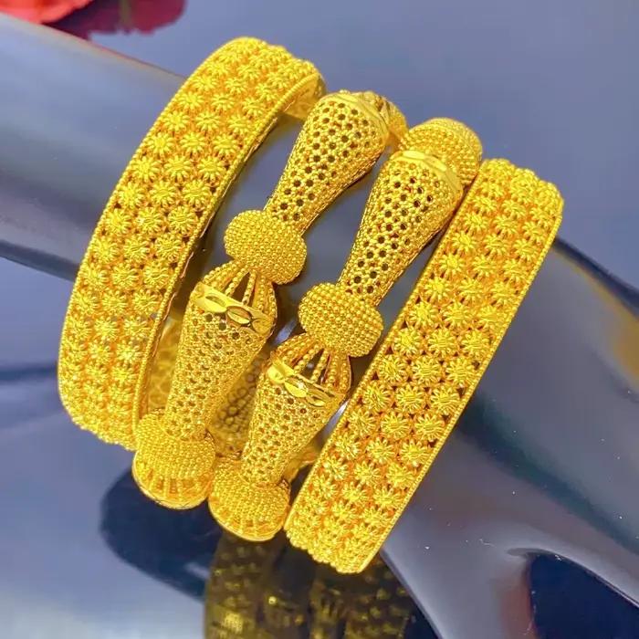 XUHUANG Dubai africain luxe couleur or Bracelets 24K bijoux de fiançailles pour les femmes